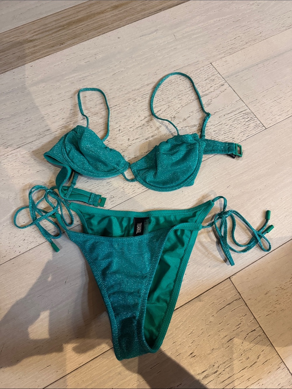 triangl swimwear Teal Shimmer Tie-Side Bikini